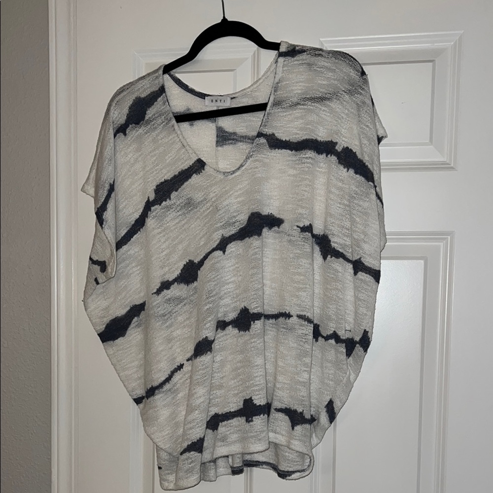 Creamy White and Navy Sweater
